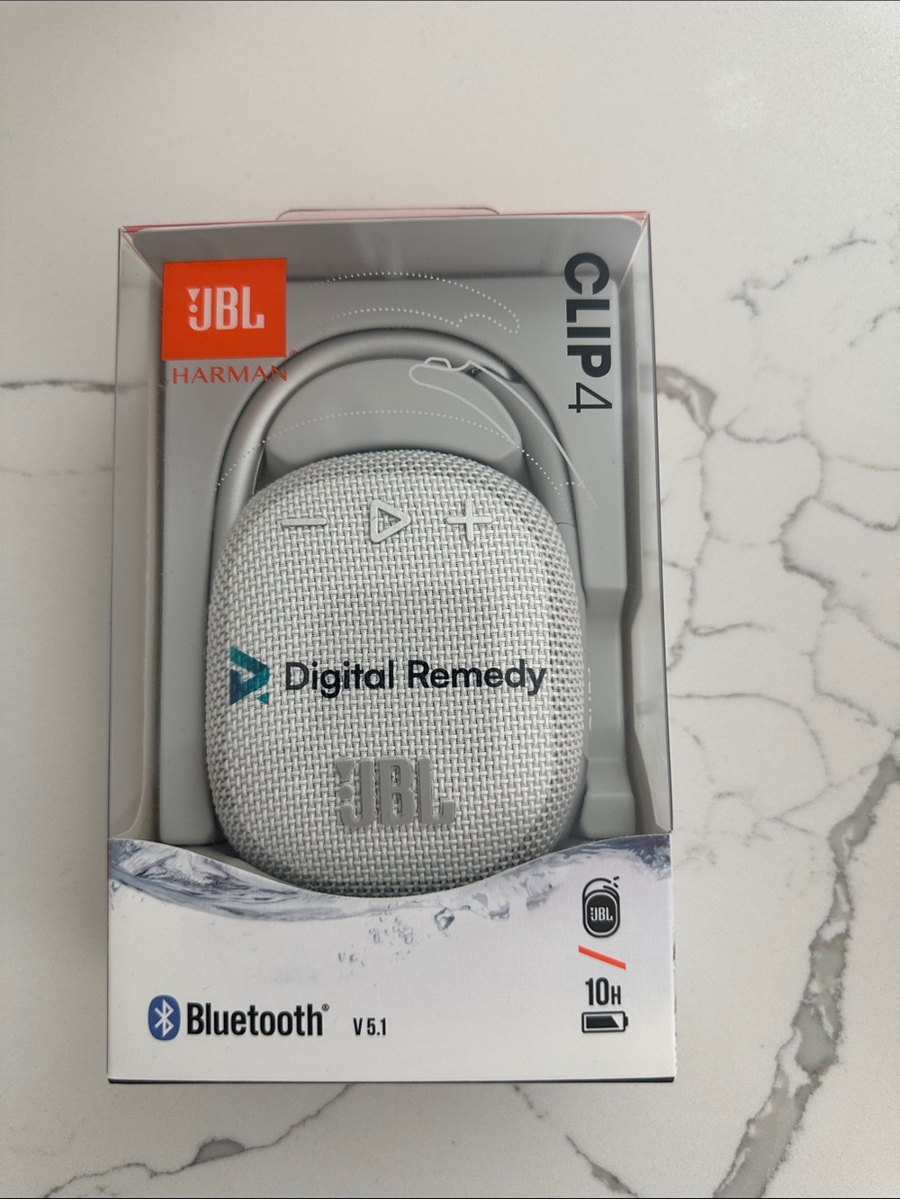 JBL Clip 4 Portable Bluetooth Speaker - Light Gray